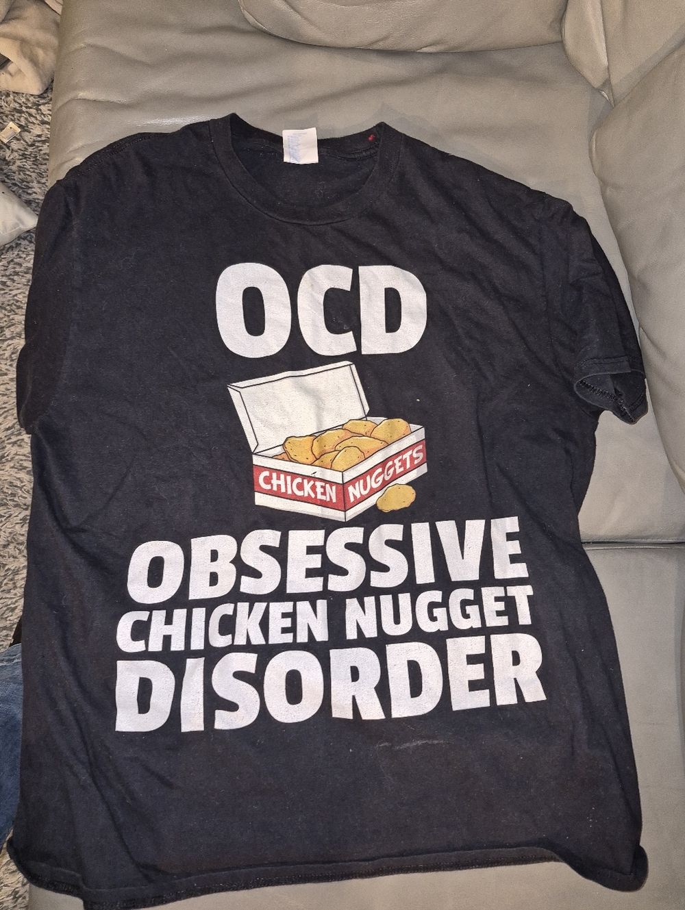 OCD Obsessive Chicken Nugget Disorder Graphic Tee - Black